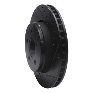 Dodge Nitro Brake Rotor (1) - Front Right - R1 Concepts - Drilled & Slotted - Black - `07-`12